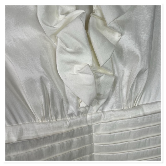 J.R. Evenings Ruffle Neck Long Sheer Sleeve Polyester Nylon Blend Blouse Sz 16 - Picture 4 of 7